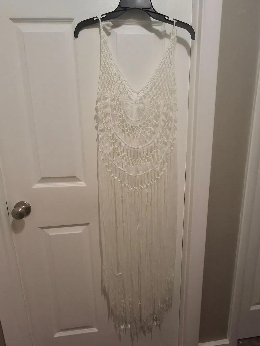 Handmade Macramé Fringe Midi Bathing Suit Coverup